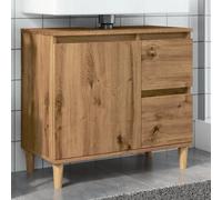 Vidaxl Armoire Lavabo Chêne Artisanal 65x33x60 Cm Bois D'ingénierie Marron