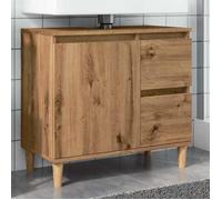 vidaXL Armoire lavabo chêne artisanal 65x33x60 cm bois d'ingénierie, meuble de lavabo de salle de bain, meuble de salle de 857121