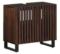 vidaXL Armoire lavabo de bain 62x34x58 cm brun bois de manguier massif, meuble sous lavabo, meuble de lavabo, placard de salle de bain 377531 Marron G