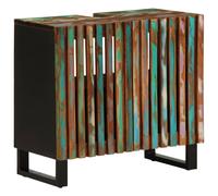 vidaXL Armoire lavabo de salle de bain 62x34x58cm bois massif d'acacia, meuble sous lavabo, meuble de lavabo, placard de salle de bain Multicolore