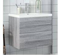 vidaXL Armoire Lavabo de Salle de Bain avec Bassin Intégré, Meuble sous Évier, Placard de Rangement, Organisateur de 3278774