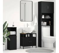 vidaXL Armoire lavabo de salle de bain chêne noir 60x30x60 cm, placard lavabo de salle de bain, meubles de salle de bain, 862234