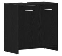 Vidaxl Armoire Lavabo De Salle De Bain Chêne Noir 60x33x60 Cm Noir