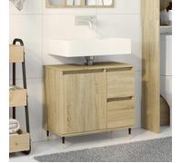 Vidaxl Armoire Lavabo De Salle De Bain Chêne Sonoma Bois D'ingénierie Marron