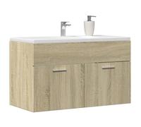vidaXL Armoire lavabo de salle de bain chêne sonoma bois d'ingénierie, placard lavabo de salle de bain, meuble de salle de 856213