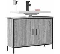 vidaXL Armoire Lavabo de Salle de Bain, Meuble d'Évier avec Rangement, Armoire sous Vasque Toilette, Moderne, Sonoma Gris 842454 Gris G