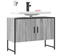 Vidaxl Armoire Lavabo De Salle De Bain Sonoma Gris Bois D'ingénierie Marron