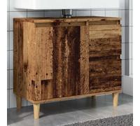 Vidaxl Armoire Lavabo Vieux Bois 65x33x60 Cm Bois D'ingénierie Marron