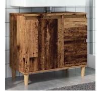 vidaXL Armoire lavabo vieux bois 65x33x60 cm bois d'ingénierie, meuble de lavabo de salle de bain, meuble de salle de bain, 857120