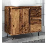 vidaXL Armoire lavabo vieux bois 65x33x60 cm bois d'ingénierie, meuble de lavabo de salle de bain, meuble sous lavabo de 857226
