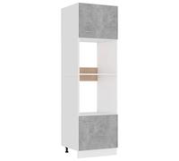 vidaXL Armoire à micro-ondes Gris béton 60x57x207 cm Aggloméré 802550