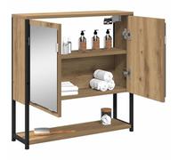 vidaXL Armoire miroir murale Chêne artisanal 60 x 16 x 60 cm, étagère, rangement pour salle de bain