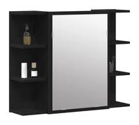 vidaXL Miroir cabinet Chêne noir Bois massif Compact