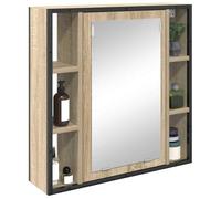 Armoire miroir murale - vidaXL - Chêne Sonoma - 60x16x60 cm - Bois d'ingénierie - Miroir plat - 5 étagères