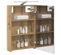 vidaXL Armoire Miroir de Salle de Bain avec étagère Chêne artisan, Cabinet Miroir Moderne, Rangement Murak, Étagères Chic, Pratiques pour Salle de Bain