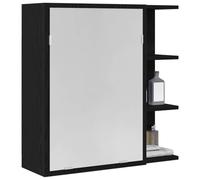 Armoire Miroir - Chêne Noir - 62,5x20,5x64cm - Montage mural - Style contemporain