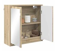 vidaXL Armoire Miroir de Salle de Bain Chêne Sonoma 60 x 20 x 60 cm, Armoire de Salle de Bain Moderne, Miroir rectangulaire, Rangement Wall-Mount, Design élégant en Bois, Gain de Place