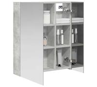vidaXL Armoire Miroir de Salle de Bain Gris béton 60 x 14,5 x 70 cm, Mobilier de salle de bain, cabinet de rangement rectangulaire, miroir mural, étagères ajustables, design fonctionnel