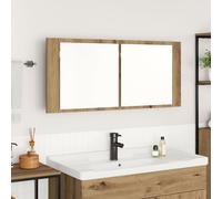 Vidaxl Armoire Miroir Led Chêne Artisanal 100x12x45 Cm Bois D'ingénierie