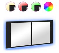 vidaXL armoire miroir LED chêne noir 100x12x45 cm en bois