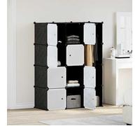 vidaXL Armoire Modulable 9 Compartiments Noir et Blanc Meuble de Rangement 240497