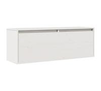 vidaXL Armoire Murale Armoire Flottante Suspendue Meuble de Rangement Salon Salle de Séjour Intérieur Blanc 100x30x35 cm Bois de Pin Massif