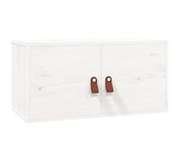 vidaXL Armoire murale suspendue Centre de divertissement blanc 60x30x30 cm bois de pin massif