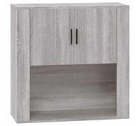 vidaXL Armoire Murale Armoire Suspendue Centre de Divertissement Flottante Salon Salle de Séjour Sonoma Gris 80x33x80 cm Bois d'Ingénierie