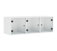 vidaXL Armoire Murale avec Portes en Verre Blanc 102x37x35 cm