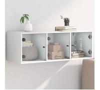vidaXL Armoire Murale avec Portes en Verre Blanc 102x37x35 cm