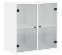 Vidaxl Armoire Murale Avec Portes En Verre Blanc 68x37x68,5 Cm Multicolore
