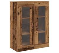 vidaXL Armoire Murale avec Portes en Verre Bois Ancien 69,5x34x90 cm