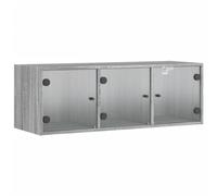 vidaXL Armoire Murale avec Portes en Verre Sonoma Gris 102x37x35 cm