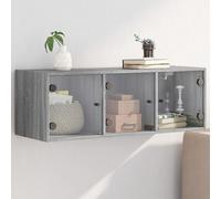 vidaXL Armoire murale avec portes en verre sonoma gris 102x37x35 cm