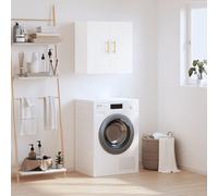 vidaXL Armoire Murale, Placard Suspendu avec Rangement, Meuble Flottant de Salon Salle de Séjour Intérieur, Moderne, Blanc Bois d'Ingénierie
