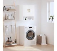 vidaXL Armoire Murale, Placard Suspendu avec Rangement, Meuble Flottant de Salon Salle de Séjour Intérieur, Moderne, Blanc Bois d'Ingénierie