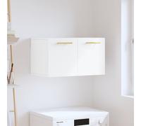 vidaXL Armoire Murale, Placard Suspendu avec Rangement, Meuble Flottant de Salon Salle de Séjour Intérieur, Moderne, Blanc Bois d'Ingénierie