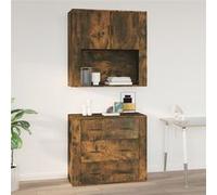 Vidaxl Armoire Murale Chêne Fumé 80x33x80 Cm Bois D'ingénierie Marron