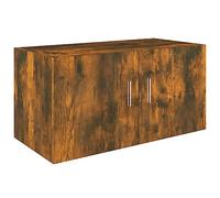 vidaXL Armoire Murale Meuble de Rangement Armoire Suspendue Meuble de Salle de Séjour Intérieur Chêne Fumé 80x39x40 cm Bois d'Ingénierie