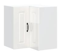 vidaXL Armoire Murale d'angle de Cuisine Kalmar Blanc Brillant, Armoire Murale de Cuisine, Armoire Murale d'angle pour Cuisine, Armoire d'angle supérieure