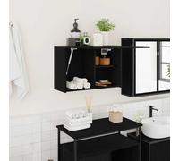 Vidaxl Armoire Murale De Bain Noir 60x25x40 Cm Bois D'ingénierie Marron