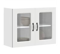 vidaXL Armoire murale de cuisine avec porte en verre Kalmar blanc, meuble mural de cuisine, armoires murales avec portes, 853607