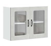 Vidaxl Armoire Murale De Cuisine Avec Porte En Verre Kalmar Gris Béton Gris