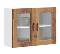 vidaXL Armoire Murale de Cuisine avec Porte en Verre Kalmar Vieux Bois, Meuble Mural de Cuisine, armoires murales avec Portes, Armoire Murale de Cuisine avec Portes