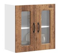 Vidaxl Armoire Murale De Cuisine Avec Porte En Verre Kalmar Vieux Bois Marron