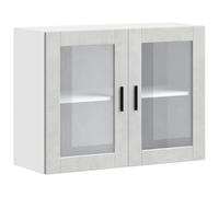 Vidaxl Armoire Murale De Cuisine Avec Porte En Verre Porto Gris Béton Gris