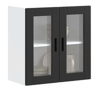 vidaXL Armoire murale de cuisine avec porte en verre Porto noir 854148
