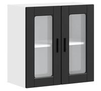 vidaXL Armoire murale de cuisine avec porte en verre Porto noir 854148