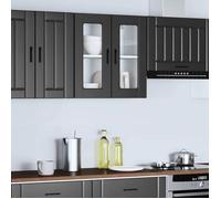 vidaXL Armoire murale de cuisine avec porte en verre Porto noir 854148