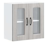 vidaXL Armoire murale de cuisine Kalmar – porte vitrée, bois d'ingénierie gris Sonoma 853673
